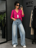 شومیز زنانه خال خالی صورتی Bershka