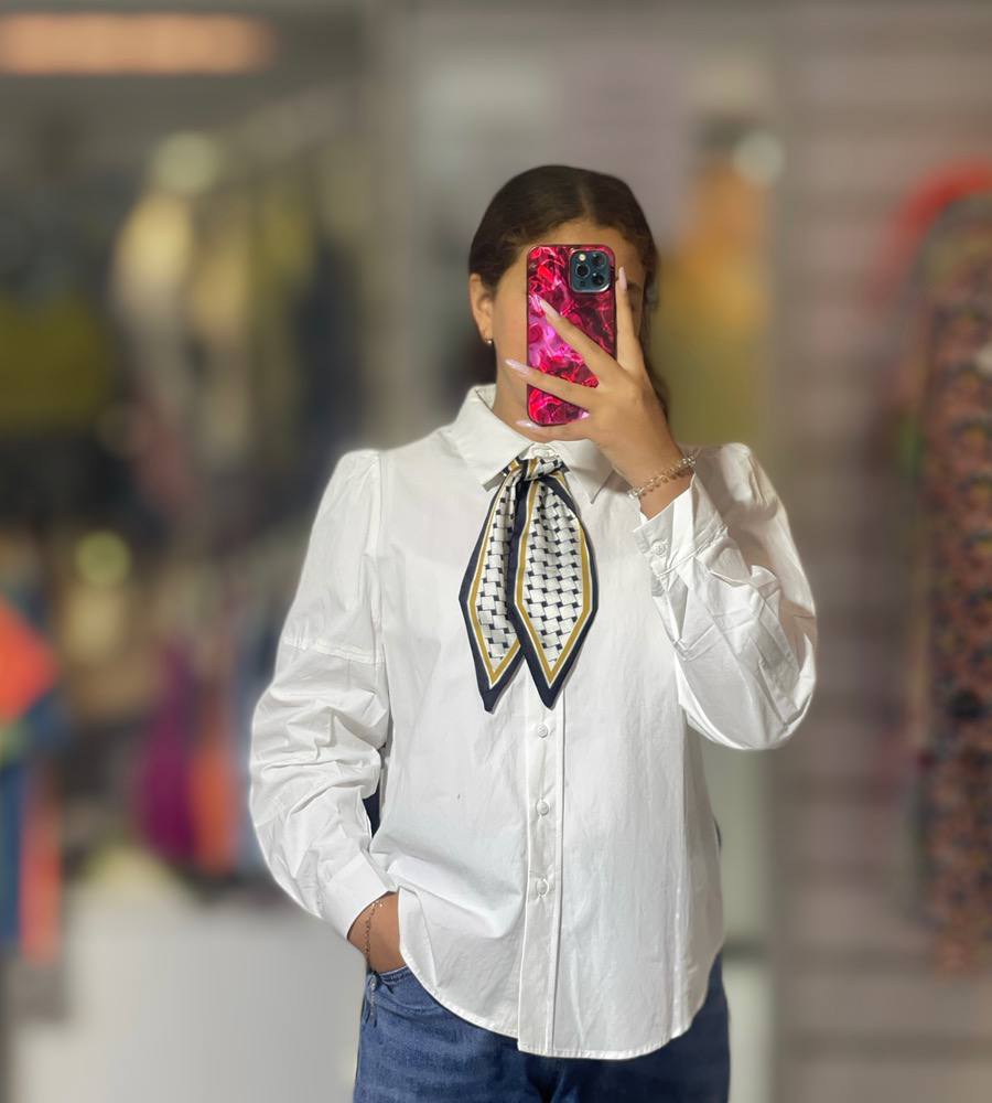 شومیز زنانه کتان کراواتی وارداتی