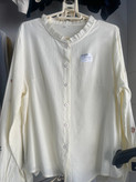 بلوز نخی دخترانه وارداتی آستین گلدوزی تک رنگ