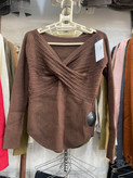بلوز زنانه ریز بافت یقه ضربدزی